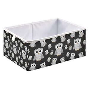 gray owls black storage basket storage bin rectangular collapsible storage containers towel storage organizer for childrens toys playroom