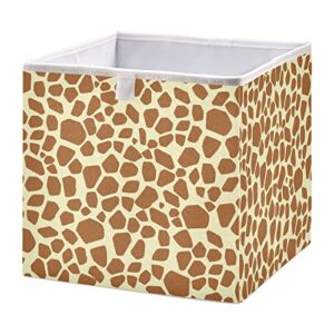 runningbear african brown giraffe print storage basket storage bin square collapsible storage containers toy storage box organizer for clothes towels magazine