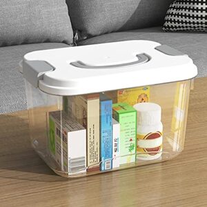 Elsjoy Set of 8 Plastic Storage Bins, 5.5 Quart Clear Storage Latch Box with Lids, Stackable Organizing Bins Lidded Storage Container for Toys, Snacks, Cosmetics