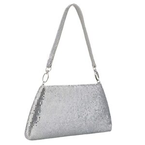 simcat clutch bag for women evening purses with sequins handbag for wedding party cocktail clutches purse silver