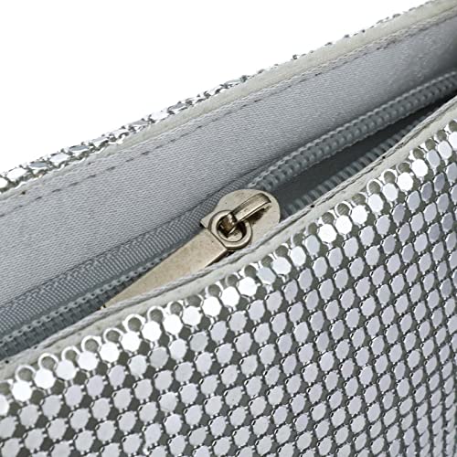 Simcat Clutch Bag for Women Evening Purses with Sequins Handbag for Wedding Party Cocktail Clutches Purse Silver