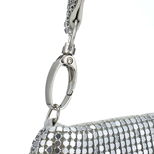 Simcat Clutch Bag for Women Evening Purses with Sequins Handbag for Wedding Party Cocktail Clutches Purse Silver