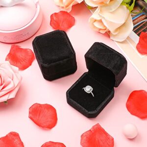 Laumoi 36 Pcs Velvet Ring Box for Wedding Ceremony Engagement Ring Box Jewelry Boxes Packaging Display Ring Case Earring Storage Holder for Proposal Anniversary Birthday Gift (Black)