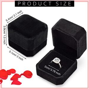 Laumoi 36 Pcs Velvet Ring Box for Wedding Ceremony Engagement Ring Box Jewelry Boxes Packaging Display Ring Case Earring Storage Holder for Proposal Anniversary Birthday Gift (Black)