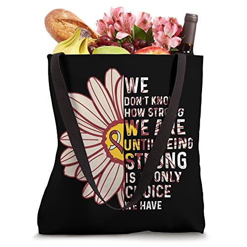 We are Strong- Throat Cancer Awareness Supporter Ribbon Tote Bag