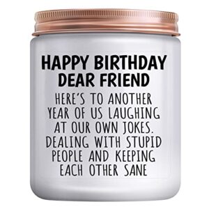 happy birthday gifts for women – funny gift for best friend coworker classmate bestie present lavender candle