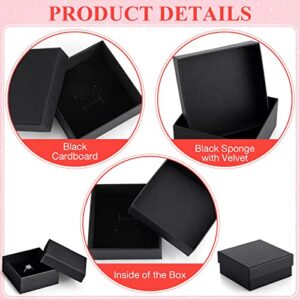 Kenning 24 Packs Jewelry Gift Boxes Necklace Boxes Cardboard Earring Ring Boxes with Velvet Cushion for Jewelry Gifts Display, 3.1 x 3.1 x 1.4 Inch (Cardboard)