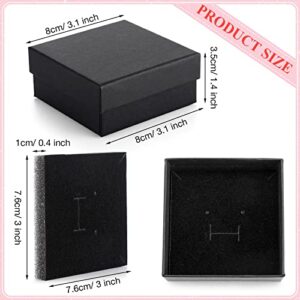 Kenning 24 Packs Jewelry Gift Boxes Necklace Boxes Cardboard Earring Ring Boxes with Velvet Cushion for Jewelry Gifts Display, 3.1 x 3.1 x 1.4 Inch (Cardboard)