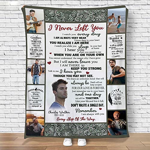 I Never Left You Memorial Photo Blanket Gift For Loss Of Son, Sentimental Blanket Gifts For Loss Of Brother, Sympathy Condolence Blanket Gift Remembrance Gift Memory Gifts Fleece/Sherpa Blanket