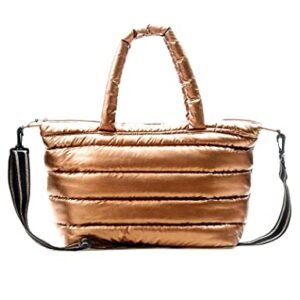 No Boundaries Women's Puffy Quilted Tote Handbag (Bronze)