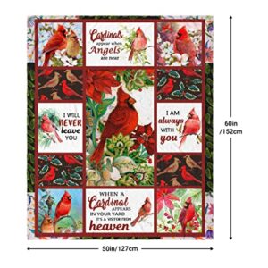 GYUIYTI Christmas Red Bird Blanket for Women Cardinals Birds Blankets, Gift for Women Blanket All Season Fleece Flannel Blanket Valentines Birthday Anniversary