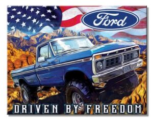 desperate enterprises ford freedom truck tin sign – nostalgic vintage metal wall decor – made in usa