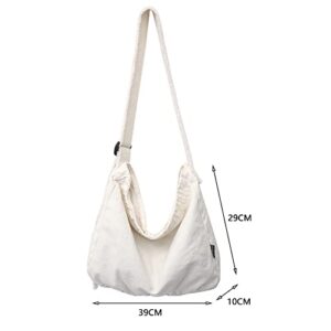 JQWSVE Canvas Messenger Bag Retro Hobo Crossbody Bag Lightweight Canvas Shoulder Tote Handbag for Women and Men
