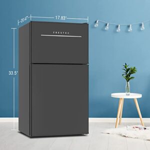 3.0 Cu.Ft Compact Refrigerator with 2 Doors, Mini Fridge with Freezer, 37dB Quiet, 7-Settings Mechanical Thermostat, Small Refrigerator for Bedroom Office, Dorm or Garage, Black (New Black)