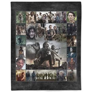 adriansantiag throw blanket sherpa fleece the soft walking flannel dead warm bedding quilt winter home decor room essentials, cover for sofa and bed, 30x40in, 50x60in, 60x80in