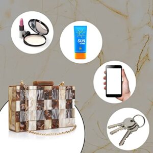 Acrylic Purses and Handbags with Marbling for Women Elegant Banquet Evening Crossbody Handbag Box Clutch