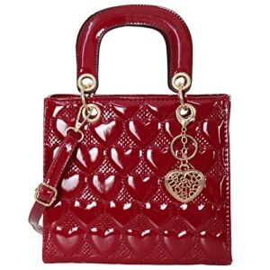 qiayime womens purses and handbags fashion ladies pu leather top handle shoulder buckle satchel tote crossbody clutch bags (large wine red)