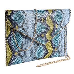 women fashion snakeskin pattern clutch handbag envelope bag chain shoulder bag evening party bag