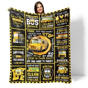 bus driver gifts blanket, bus driver appreciation gifts, school bus driver gifts for men women, birthday gifts for bus driver, thank you for school bus driver back to school giftsthrow blanket 60″x50″