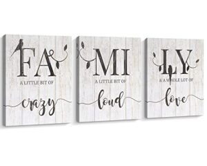 artinme decorative farmhouse home wall decor set of 3 – rustic family signs wall art with frames for bedroom, living room, home wall decor (12″x15″,set of 3)