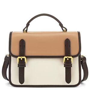 scarleton crossbody bags for women, purses for women, lightweight women’s shoulder bag, messenger bag with 2 straps, h210402b – white/brown