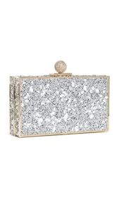 sophia webster women’s clara crystal minaudiere, white/gold, one size