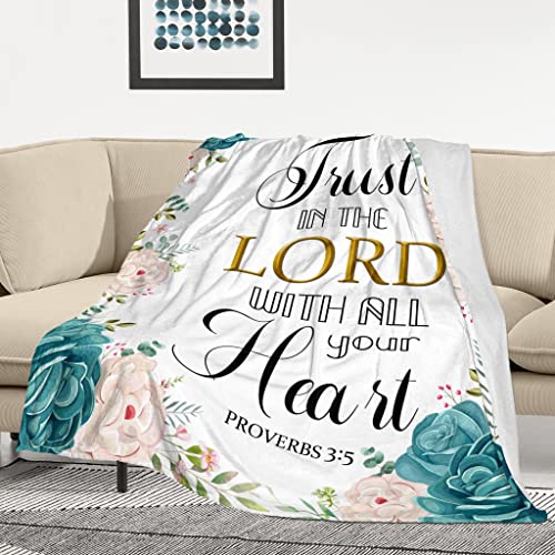 Christian Gifts for Women Inspirational Religious Blanket Bible Verse Scripture Prayer Throw Blanket Soft Flannel Healing Blanket 50"X40"