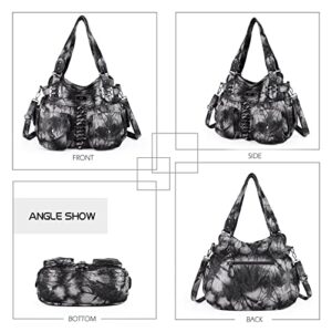 Rose Linda Hobo Bags and Handbags for Women Shoulder Bags Handbag with Multiple Pockets PU Leather Tote Bag