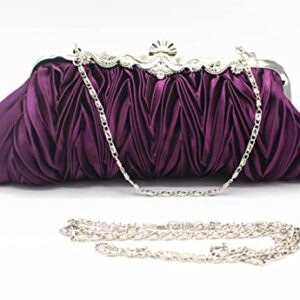 Geometry Suede Prom Cocktail Party Wedding Engagement Evening Bag Purse Clutch Pouch 10.64' x 4.73' x 1.58'(Purple)