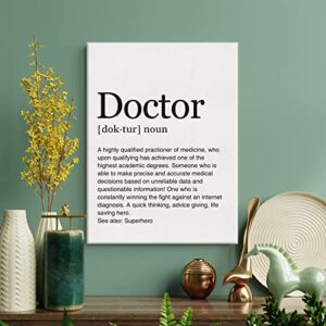 LEXSIVO Doctor Definition Print Canvas Wall Art Home Office Decor Modern Minimalist Doctor Painting 12x15 Canvas Poster Framed Ready to Hang Healthcare Artwork