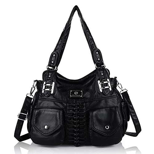 Rose Linda Hobo Bags and Handbags for Women Shoulder Bags Handbag with Multiple Pockets PU Leather Tote Bag