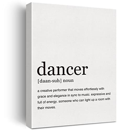 LEXSIVO Dancer Definition Print Canvas Wall Art Home Office Decor Modern Quote Painting 12x15 Canvas Poster Framed Ready to Hang Dancer Artwork