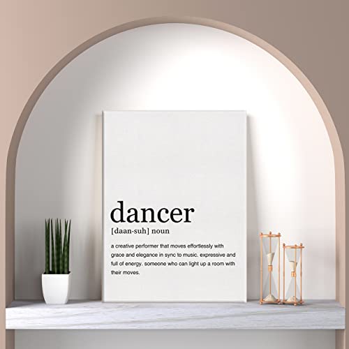 LEXSIVO Dancer Definition Print Canvas Wall Art Home Office Decor Modern Quote Painting 12x15 Canvas Poster Framed Ready to Hang Dancer Artwork