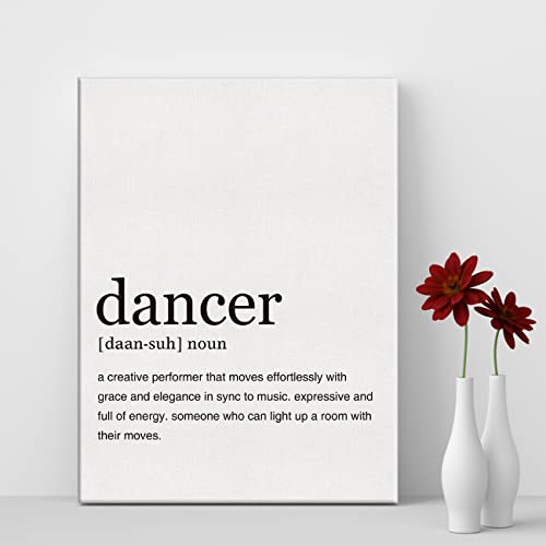 LEXSIVO Dancer Definition Print Canvas Wall Art Home Office Decor Modern Quote Painting 12x15 Canvas Poster Framed Ready to Hang Dancer Artwork