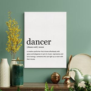 LEXSIVO Dancer Definition Print Canvas Wall Art Home Office Decor Modern Quote Painting 12x15 Canvas Poster Framed Ready to Hang Dancer Artwork