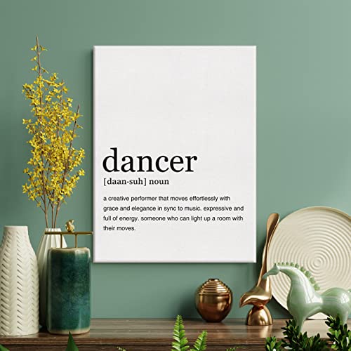 LEXSIVO Dancer Definition Print Canvas Wall Art Home Office Decor Modern Quote Painting 12x15 Canvas Poster Framed Ready to Hang Dancer Artwork