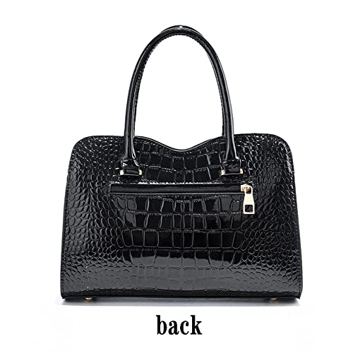 Fashion Women Faux Leather Purses Handbags Shoulder Top Handle Crossbody Tote Bags (black)
