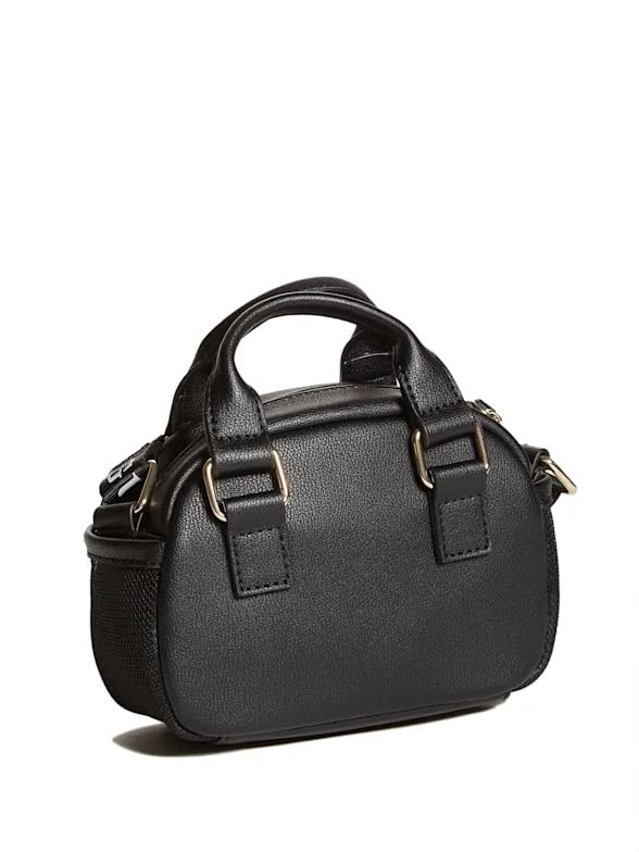 GUESS Factor Women's Mini Faux-Leather Logo Satchel, Black