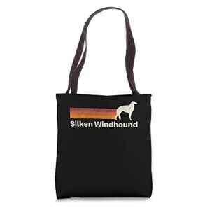 vintage silken windhound retro mom dad dog tote bag
