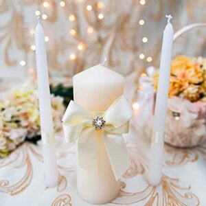 Unity Candles for Wedding Ceremony Set, Wedding Accessories for Reception Ceremony - Wedding Gifts - Candle Sets - 5.5 Inch Pillar and Two 9.8 Inch Tapers