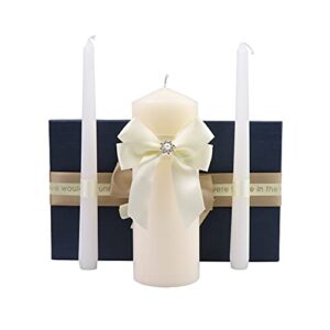 Unity Candles for Wedding Ceremony Set, Wedding Accessories for Reception Ceremony - Wedding Gifts - Candle Sets - 5.5 Inch Pillar and Two 9.8 Inch Tapers