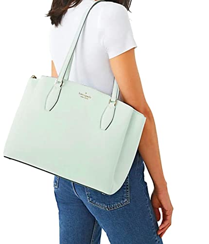 KATE SPADE MONET LARGE TRIPLE COMPARTMENT TOTE SHOULDER BAG CRYSTAL BLUE LEATHER