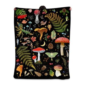 Mushroom Gifts Blanket Throw Blanket Lightweight Cozy Plush Blanket for Bedroom Living Rooms Sofa Couch 60"X50"