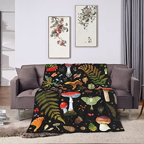 Mushroom Gifts Blanket Throw Blanket Lightweight Cozy Plush Blanket for Bedroom Living Rooms Sofa Couch 60"X50"