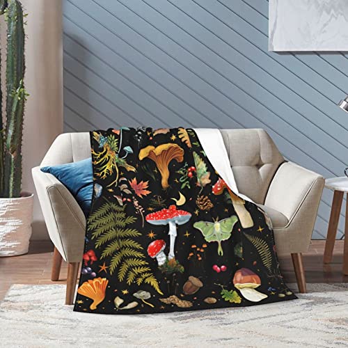 Mushroom Gifts Blanket Throw Blanket Lightweight Cozy Plush Blanket for Bedroom Living Rooms Sofa Couch 60"X50"