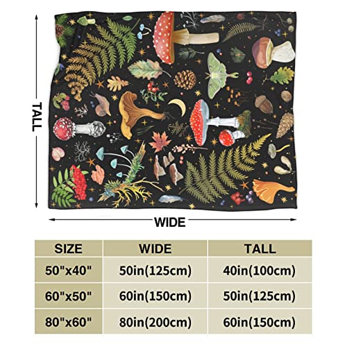Mushroom Gifts Blanket Throw Blanket Lightweight Cozy Plush Blanket for Bedroom Living Rooms Sofa Couch 60"X50"