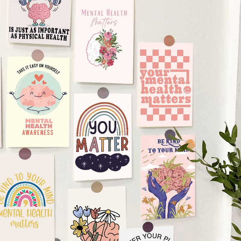 Mental Health Awareness Wall Collage Kit - Mental Health Room Decor - Mental Health Aesthetic Pictures - Motivational Wall Art,Mental Health Gifts for Teen Girls(50 Set 4x6 inch)