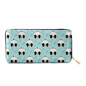 xdmxy cute panda butt women’s zip around long wallets pu leather travel card holder purse – clutch coin purse card holder organizer (a-20)