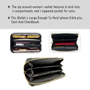 XDMXY cute Panda butt Women’s Zip Around Long Wallets Pu Leather Travel Card Holder Purse - Clutch Coin Purse Card Holder Organizer (A-20)