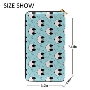 XDMXY cute Panda butt Women’s Zip Around Long Wallets Pu Leather Travel Card Holder Purse - Clutch Coin Purse Card Holder Organizer (A-20)